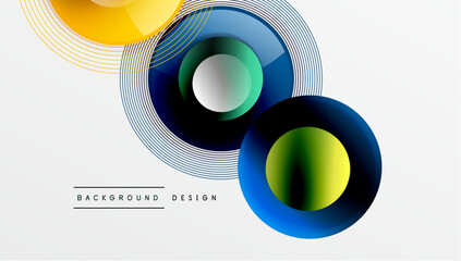 Abstract composition of overlapping circles with smooth gradients and transparency effects. Clean and modern design emphasizing depth, symmetry, and a minimal aesthetic