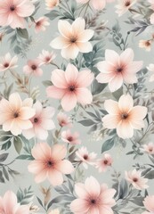 Soft watercolor floral pattern with delicate petals and subtle color gradations ,  plant,  garden