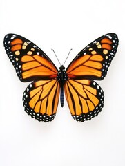 Closeup of a vibrant orange and black butterfly