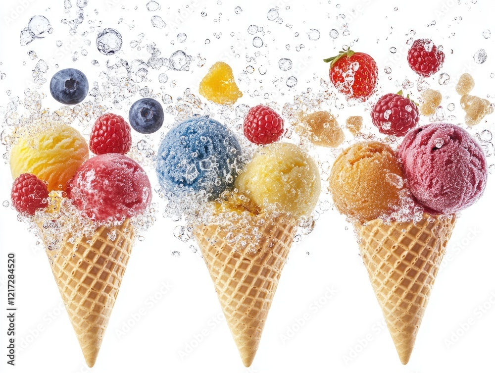 Wall mural Colorful Ice Cream Cones