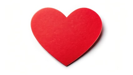 Red heart shape sticker isolated on white background