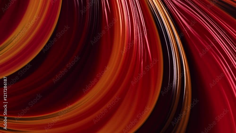 Wall mural light flowing on abstract fractal orange wave background. simple copy space backdrop