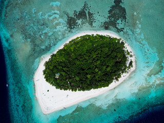 Aerial view of Mantigue Island in Camiguin, Philippines. High quality photo
