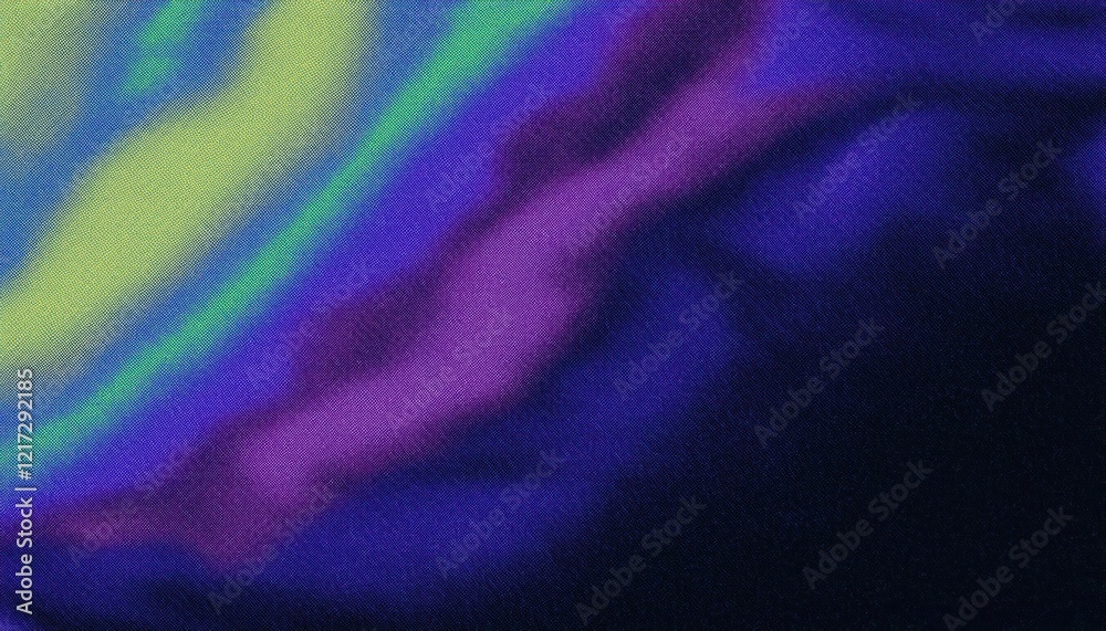 Poster abstract gradient fabric texture with vibrant green, purple, and blue hues creating a dynamic flow, 