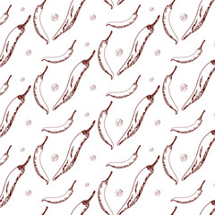 Fototapeta premium chili element seamless pattern background