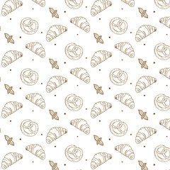 cookies and croissants seamless pattern