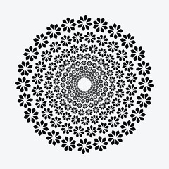 The black color lace pattern and mandala graphic's design  