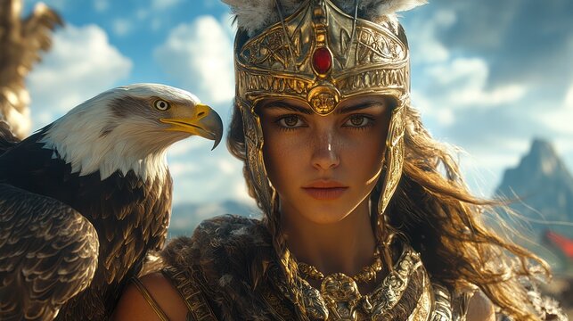 Warrior Woman Eagle Mountain Portrait