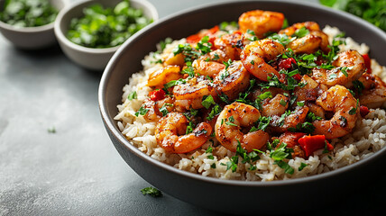 Jambalaya, rice and shrimp for Mardi Gras.