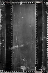 Obraz premium Vintage black and white film reel on celluloid, evoking nostalgia for classic cinema. Analog motion picture with faded appearance, perfect for a silent film era theme.