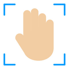 Biometric Hand Icon Style