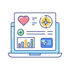 digital health dashboard icon, digital health dashboard vector illustration-simple illustration of digital health dashboard, perfect for digital health dashboard logos and icons