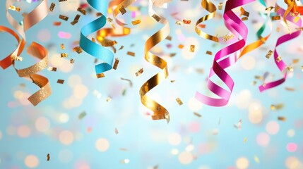 Colorful Birthday Streamers with Glitter Accents