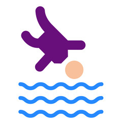 Cliff Diving Icon Style