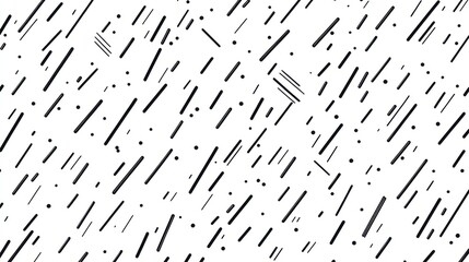 Abstract black lines and dots pattern on white background.