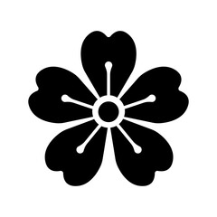 cherry blossom vector icon isolated on white background