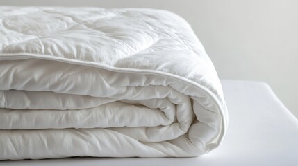 Obraz premium Soft White Quilt on a Light Background