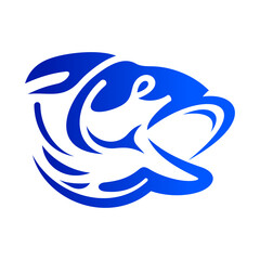 Fish Head Vector Logo Design Template
