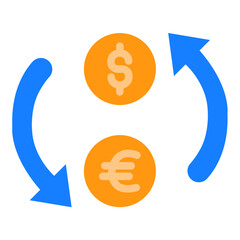 Currency Exchange Rates Icon Style