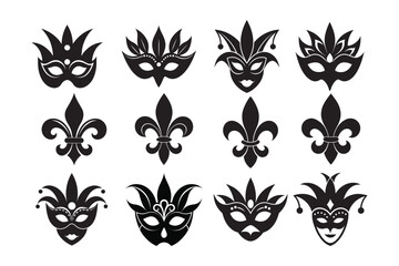 Mardi Gras silhouette Vector  Bundle illustration