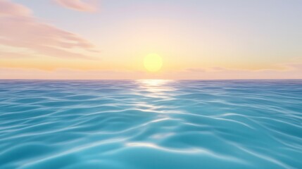 Obraz premium a beautiful, serene ocean view with crystal-clear water, gentle waves, and a soft breeze