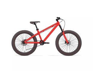 Red mountain bike vector flat illustration on a white background