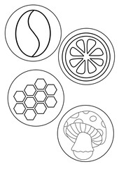 set of kinds of food