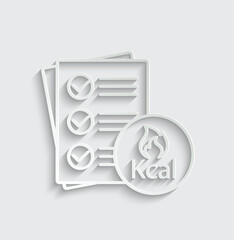 calorie icon vector diet sign kcal icon