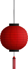 Obraz premium Red Chinese Lantern Hanging Decor Festive Asian Style Celebration Illumination