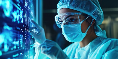 Healthcare workers in PPE attending to patients.