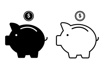 piggy bank icon. Vector illustration