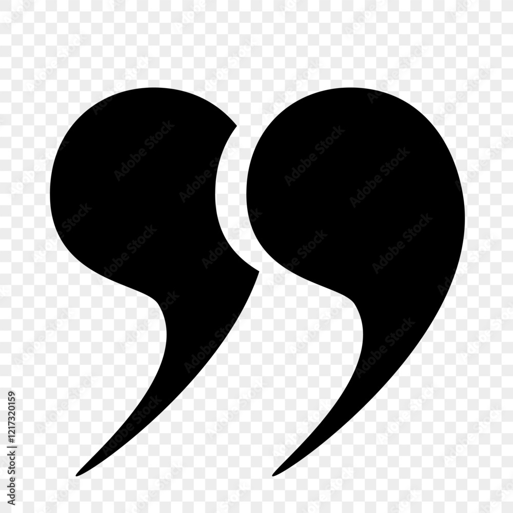 Fototapete the quotation marks are highlighted in black on a transparent background. a speech bubble in the hea