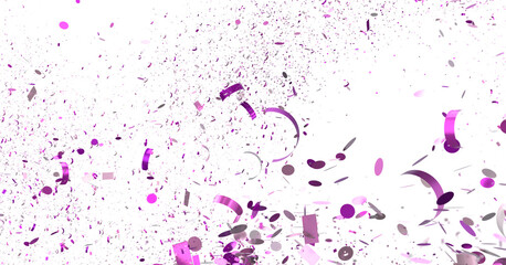 Celebrate with this vibrant purple confetti explosion. Perfect for party invitations, backgrounds, and more.
