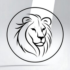 Fototapeta premium minimalist lion logo illustration