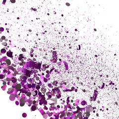 Vibrant purple confetti bursts, ideal for celebratory designs. High-resolution image.
