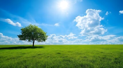 Obraz premium Majestic waterfall cascading into serene pool surrounded by lush greenery in tropical paradise