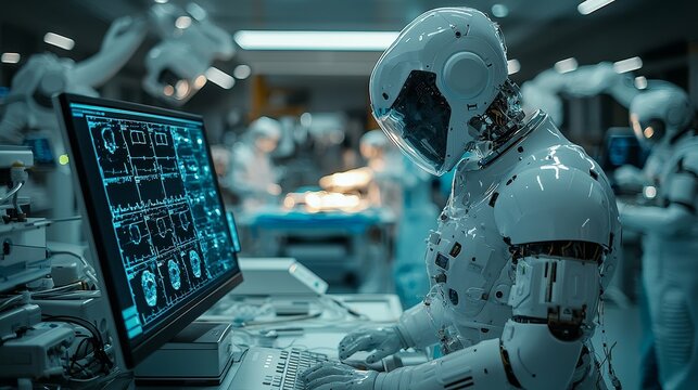 At the forefront of medical innovation, this scene depicts the essence of future healthcare, driven by AI and high-tech tools, and ushering in the next generation of medical diagnostics