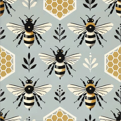 HONEY BEES GRAPHIC ILLUSTRATION DESIGN IN VECTOR