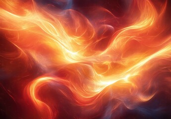 Fototapeta premium Abstract composition of vibrant flames and luminous light swirling dynamically in a captivating display of energy, warmth, and movement in a cosmic setting