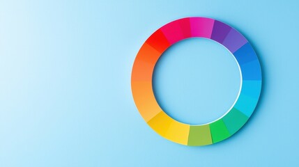 Obraz premium Colorful circle design on a blue background representing credit score improvement concept