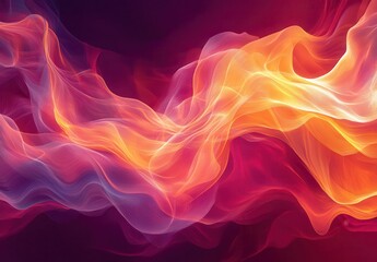 Abstract Flowing Smoke in Gradient Hues of Orange, Pink, and Purple Captured in a Dreamy and Ethereal Style Perfect for Backgrounds or Creative Design Projects