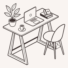 Minimalist Desk Setup with Clean Lines