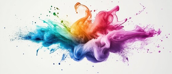 Colorful ink splash art studio setting abstract imagery creative environment vibrant viewpoint for visual impact