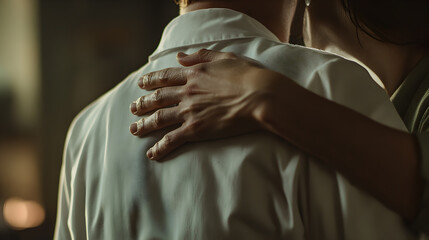 Compassionate Embrace Captured in a Warm and Emotional Moment