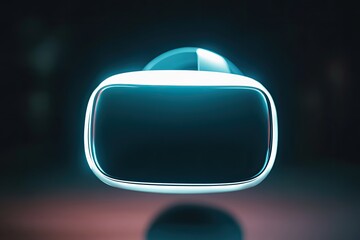 futuristic virtual reality headset glowing in dark space captivating design and sleek lines