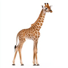 Naklejka premium Gerenuk standing upright in front of a white background showcasing its unique features and posture