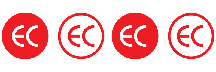 CE symbol collection. CE icon mark vector. Certification mark set. CE sign isolated on white background