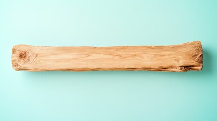 minimalistic scene featuring wooden beam elegantly placed against solid color background showcasing its rich texture