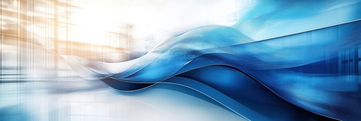 Creative graphic layouts for advertising leaflets featuring fluid blue wave designs