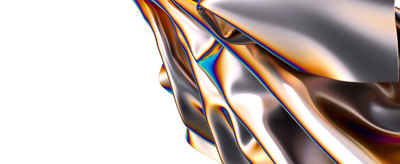 Metallic fabric with a rainbow sheen Abstract art